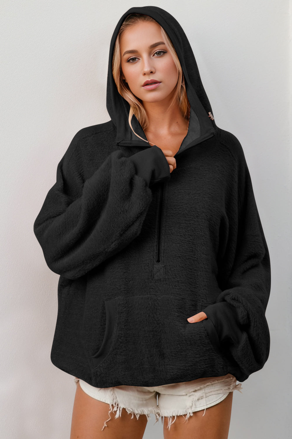 Half Zip Long Sleeve Hoodie