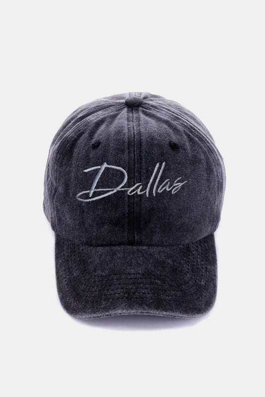 Washed Cotton DALLAS Embroidered Baseball Cap