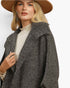 Charcoal Oversized Ribbed Knit Open-Front Cardigan