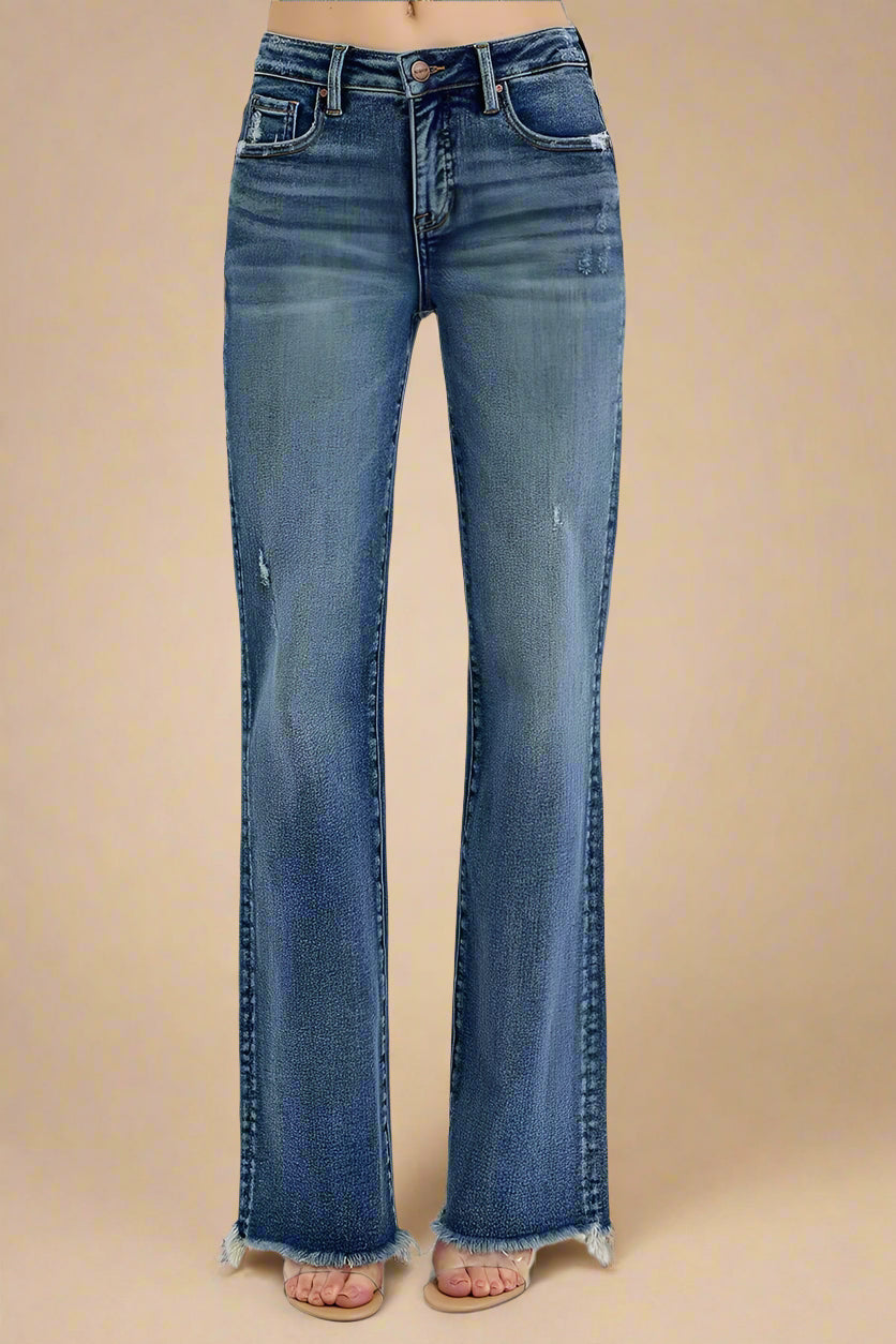 Blue jeans on a white background