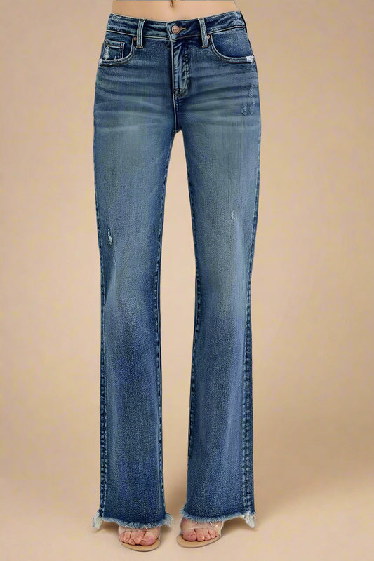 Blue jeans on a white background