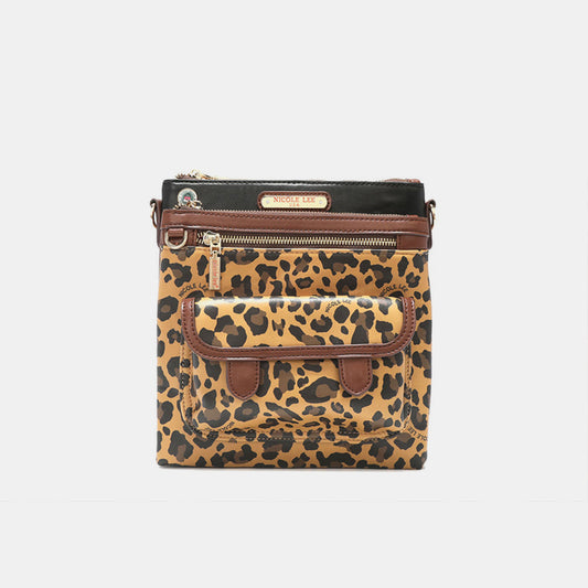 Vegan Leather Leopard Print Cross Body Bag