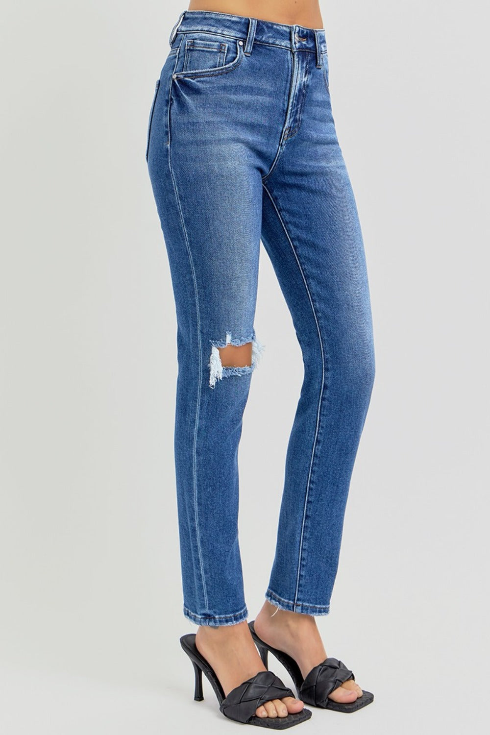 Dark Wash High Rise Ankle Skinny Jeans