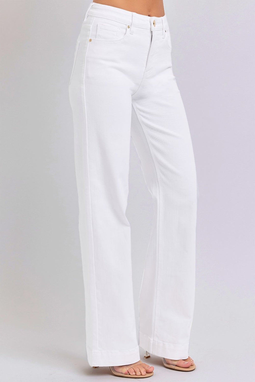 High Waist Straight Leg Jeans in White