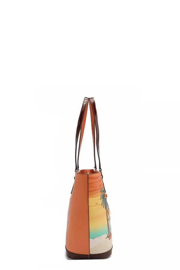 Tote bag with a tropical design on a white background