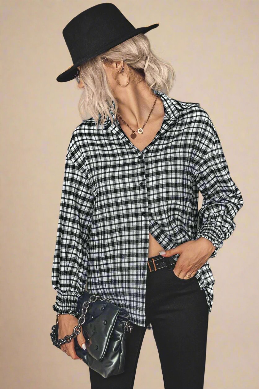 Plaid Button Front Shirt