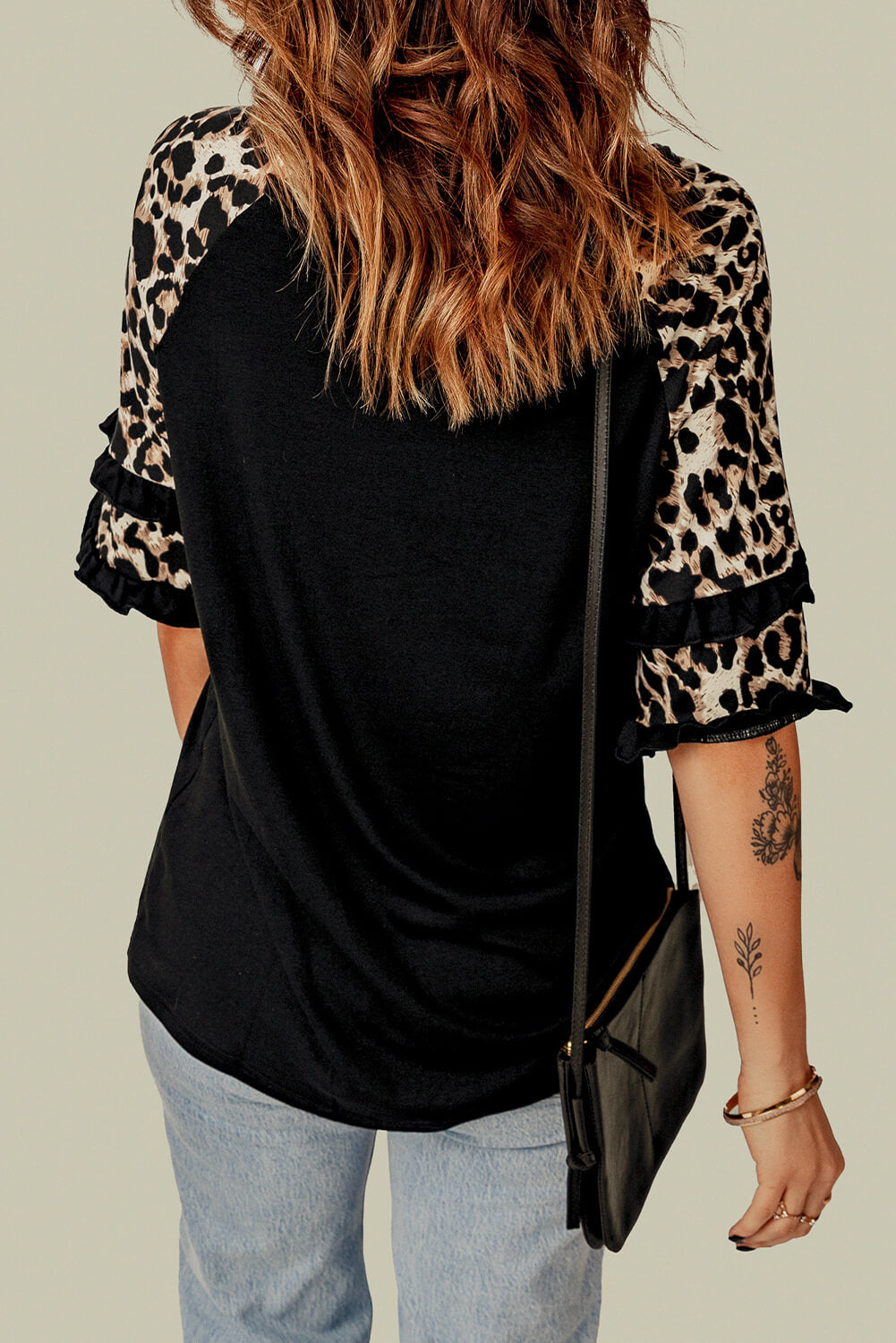 Leopard Print Ruffled Top