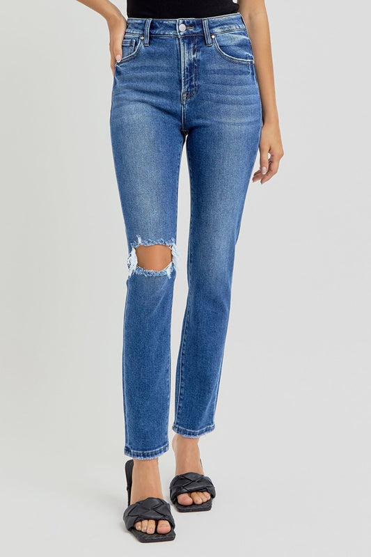 Dark Wash High Rise Ankle Skinny Jeans