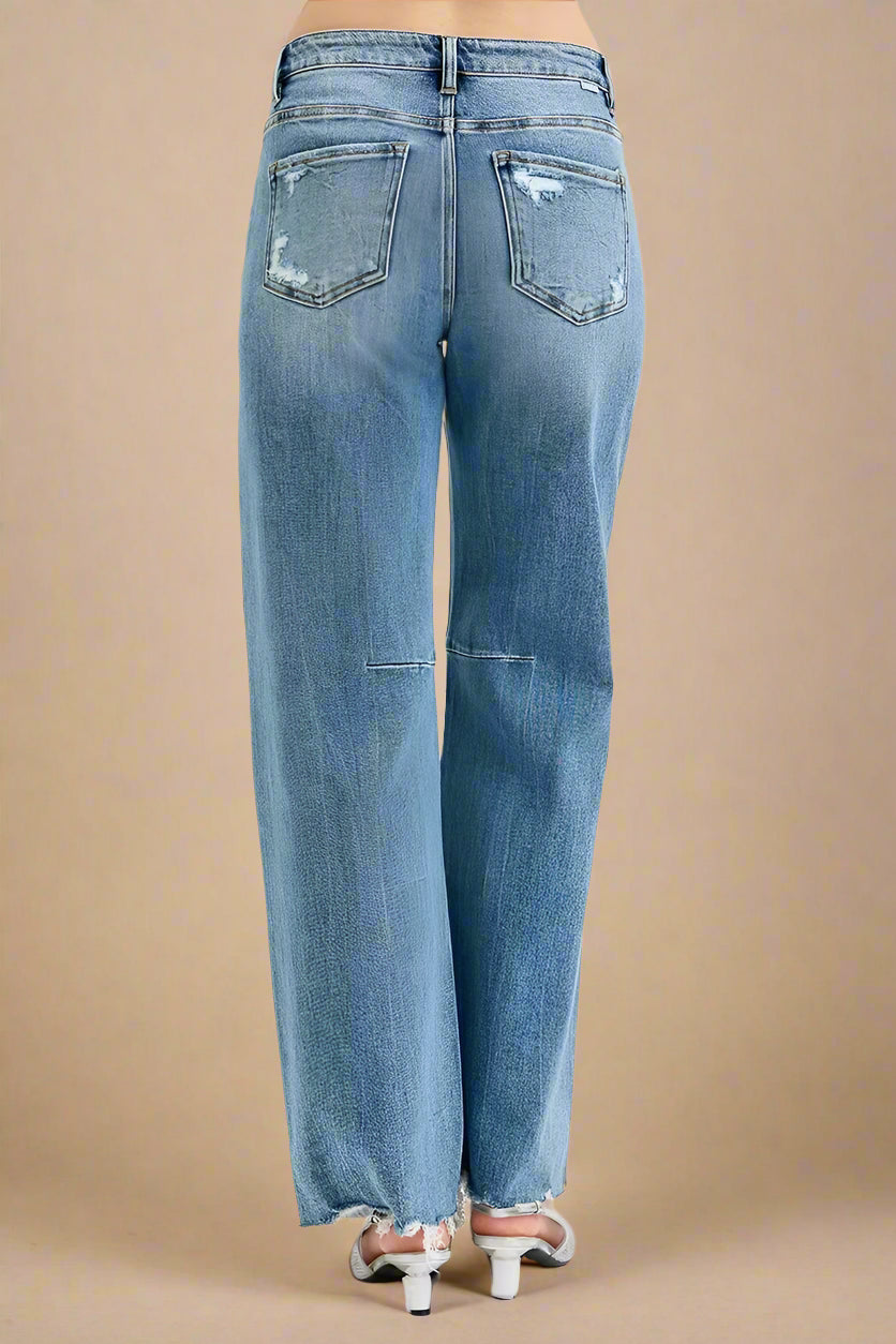 Blue jeans on a white background