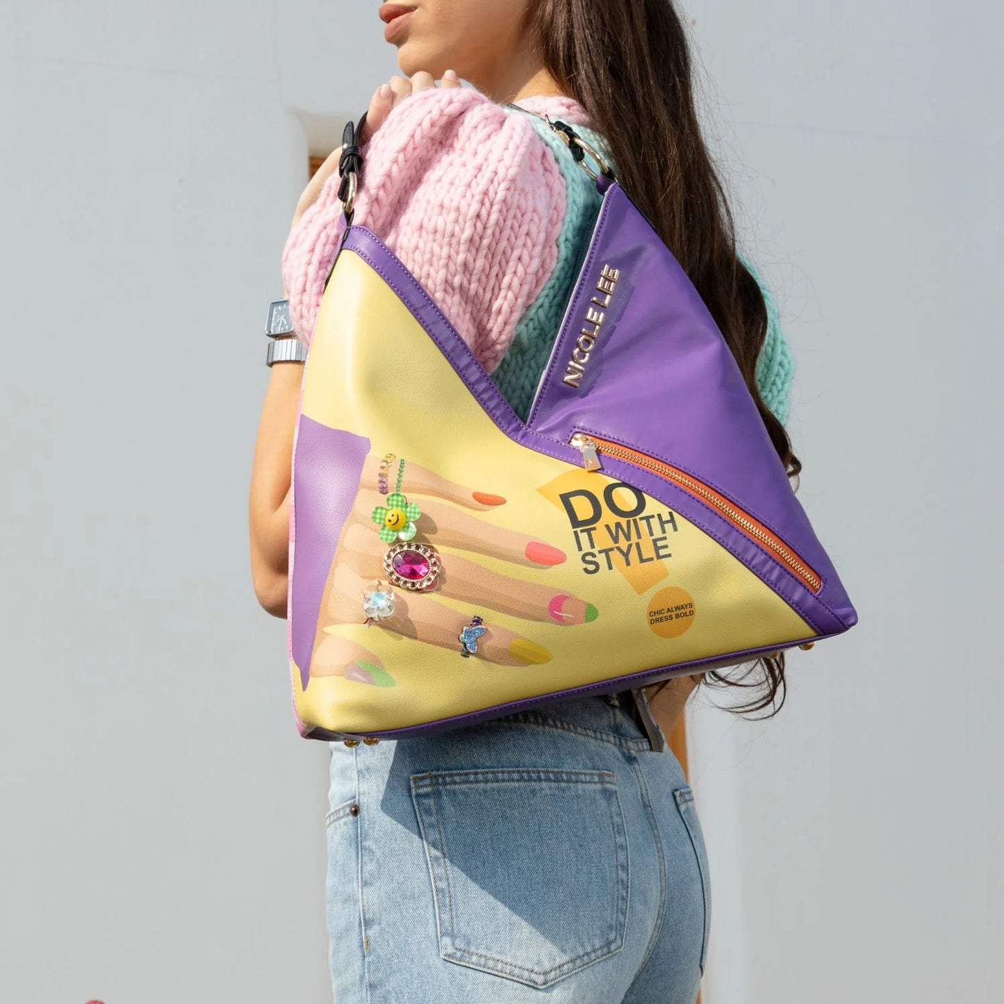 Vegan Leather Nail Polish Hobo Bag