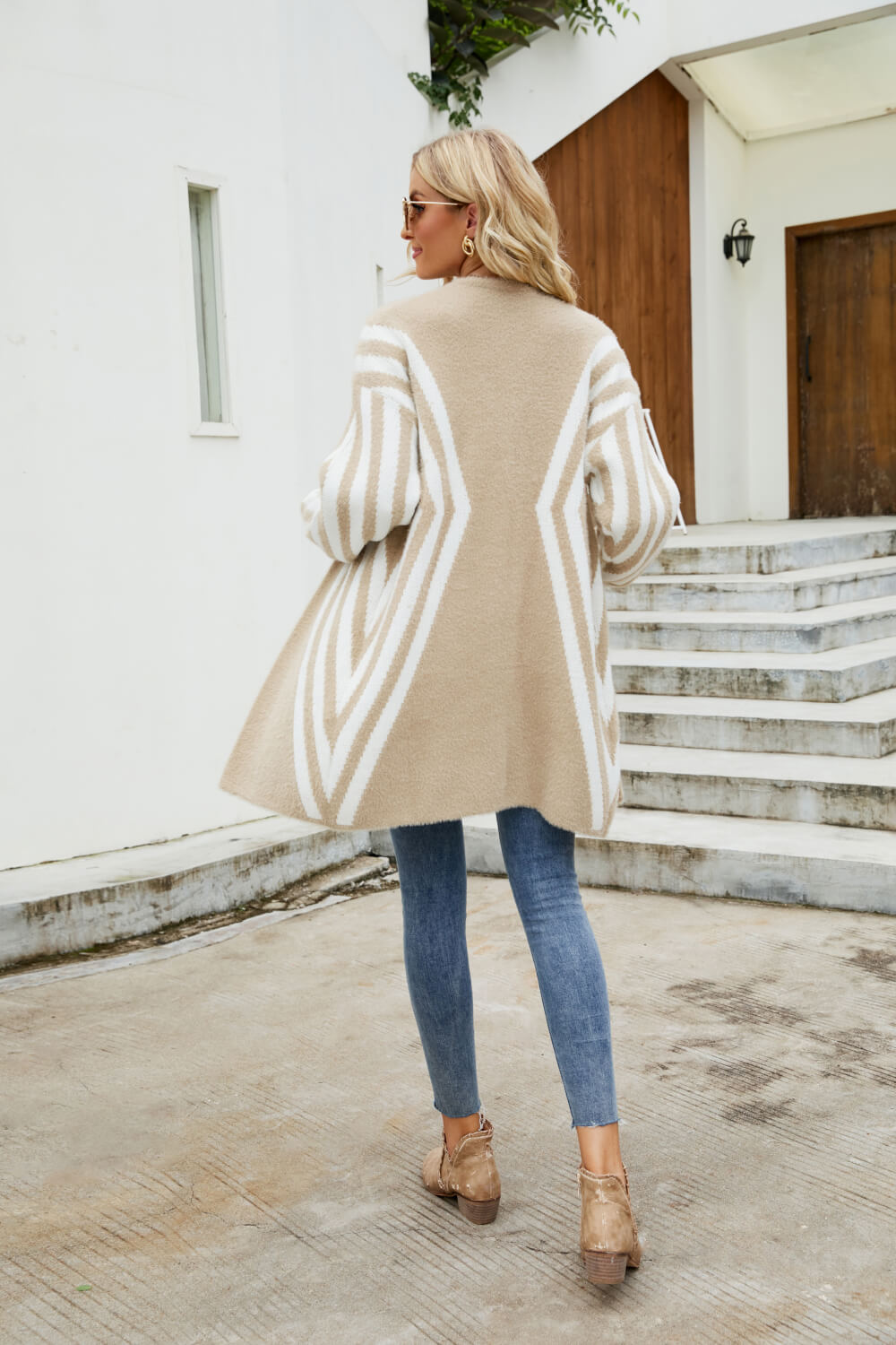 Fuzzy Open Front Longline Cardigan