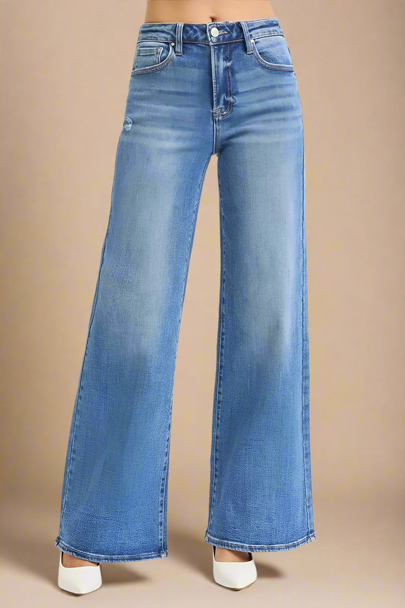 Blue jeans on a white background