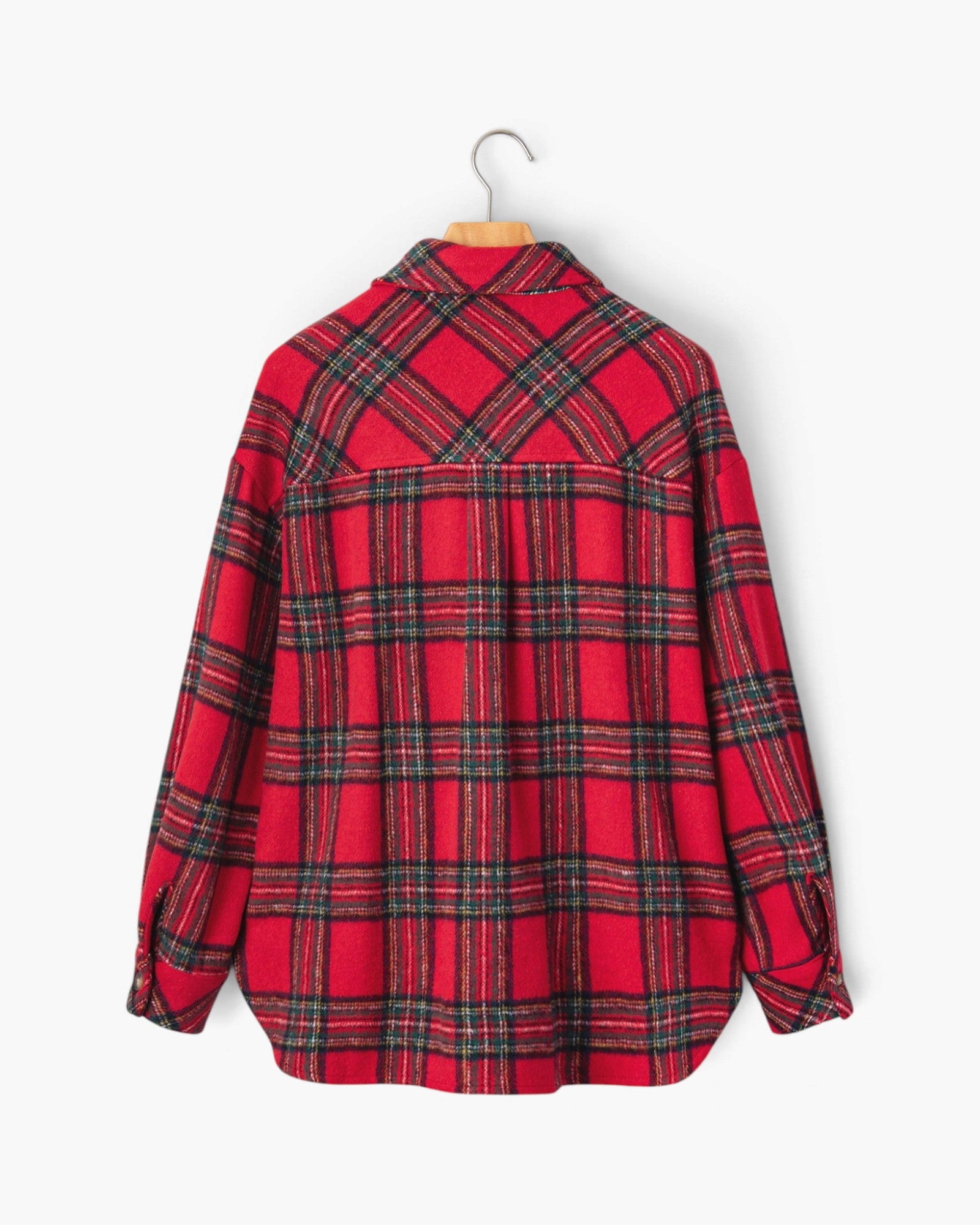 Red & Green Plaid Button-Up Shacket