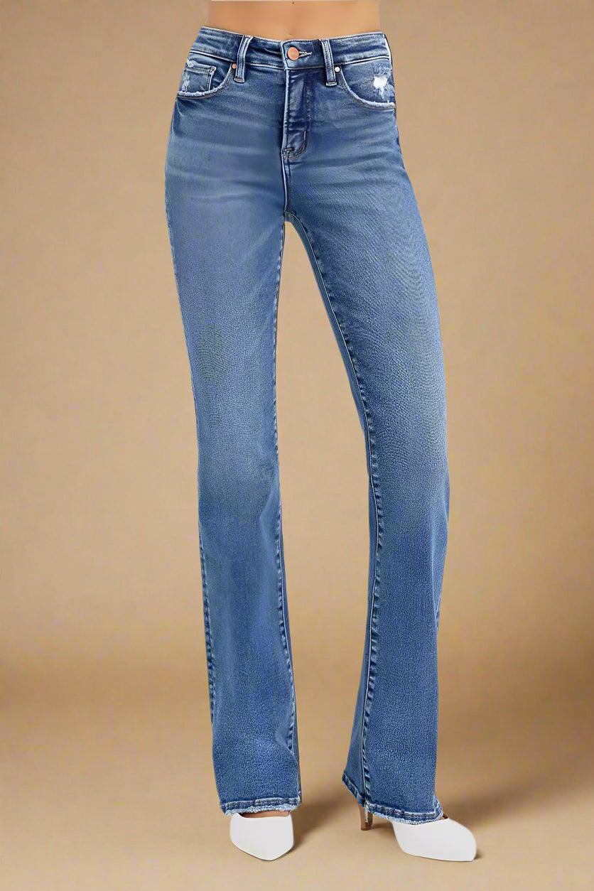 Blue jeans on a white background