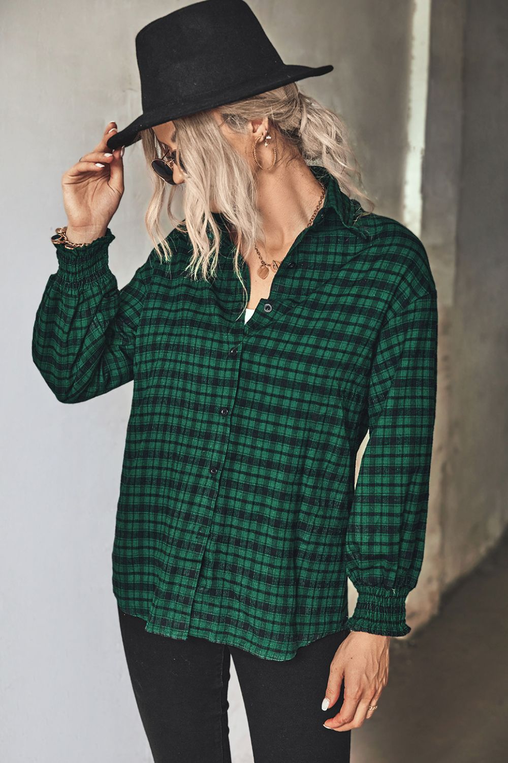 Plaid Button Front Shirt