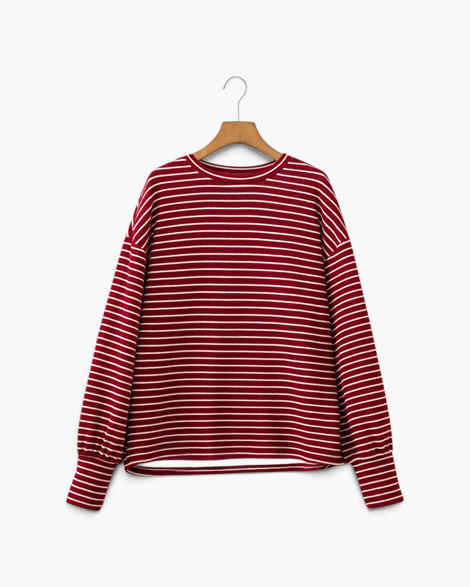 Red & Ivory Striped Long-Sleeve Top