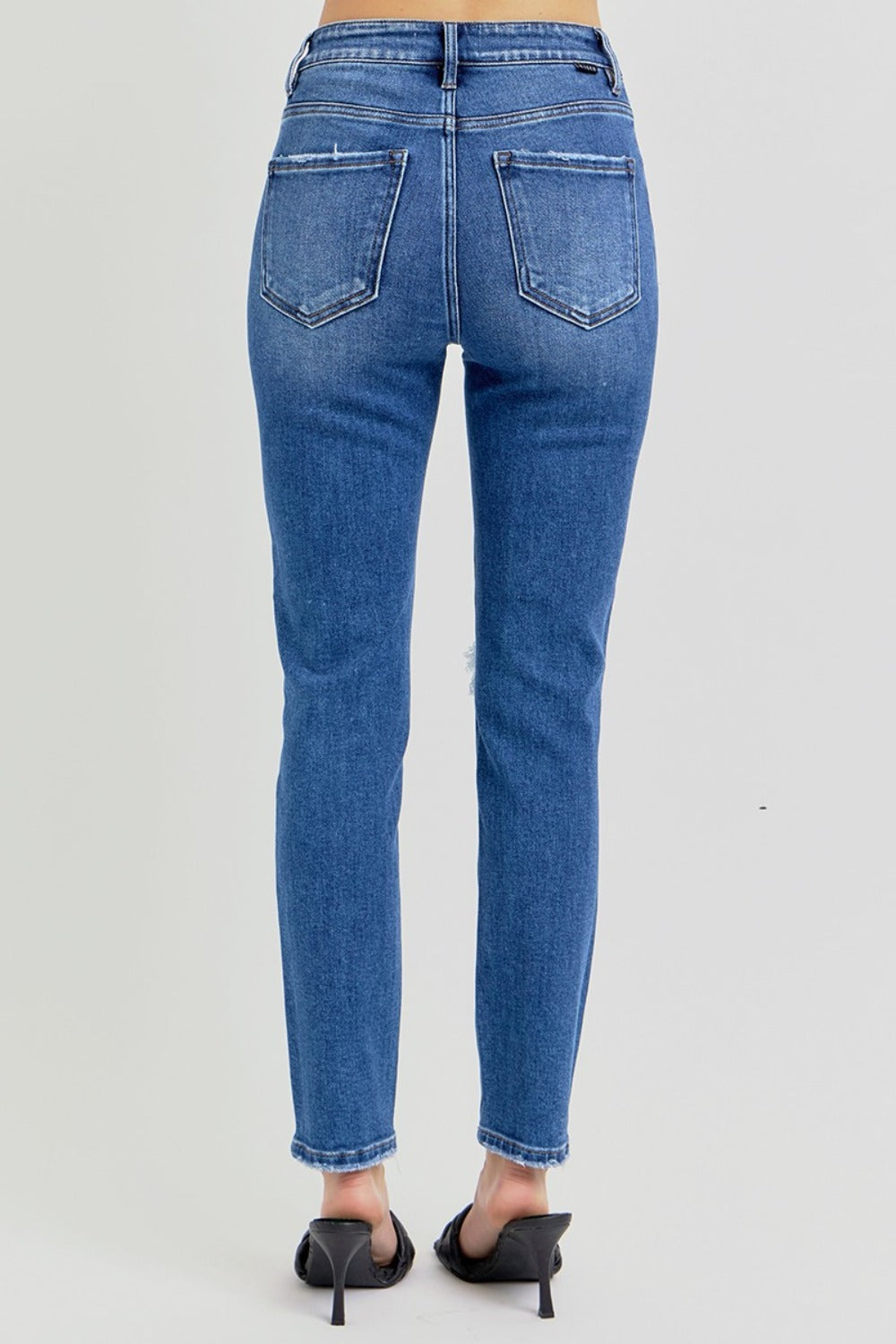 Dark Wash High Rise Ankle Skinny Jeans