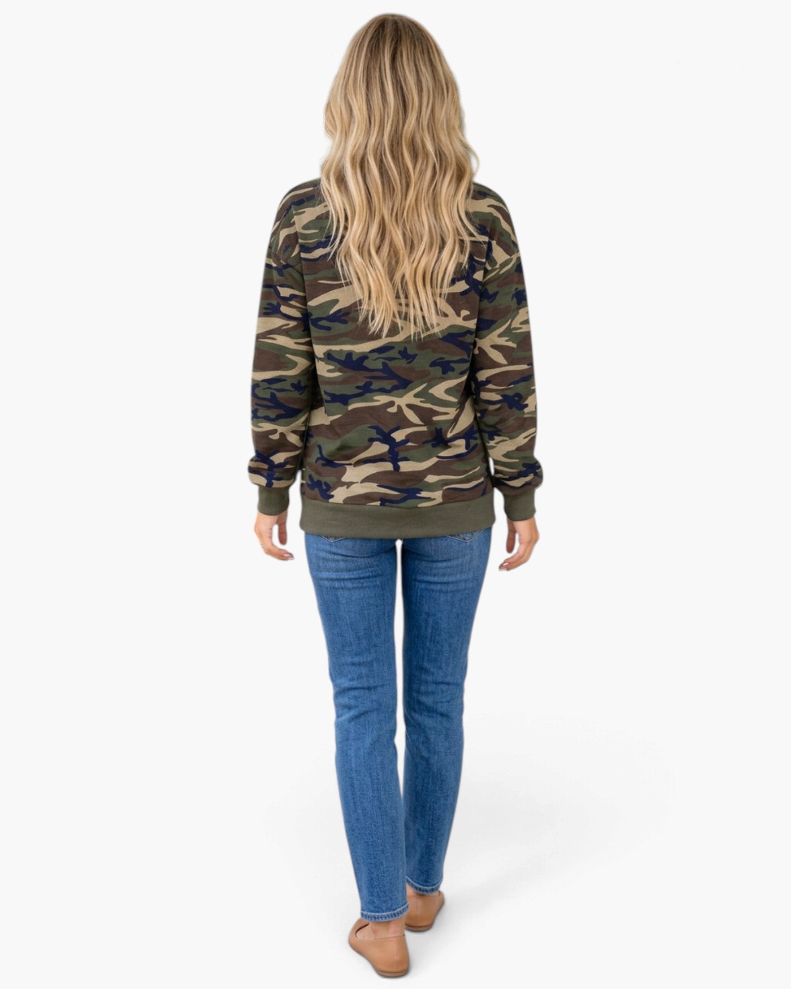 Olive & Navy Camo Crewneck Sweatshirt