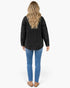 Washed Black Quilted Denim Shacket