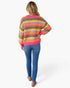 Pink & Multicolor Striped Knit Sweater