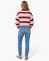 Pink & Burgundy Striped Polo Sweater