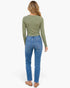 Olive Seamed Long-Sleeve Crop Top