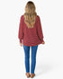 Red & Ivory Striped Long-Sleeve Top