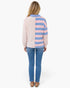 Pink & Blue Stripe & Polka Dot Collared Top