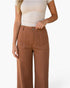 Camel Scalloped Pocket & Hem Wide-Leg Pants