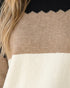 Black, Taupe & Ivory Color Block Sweater
