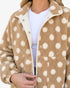 Camel & Ivory Polka Dot Sherpa Jacket
