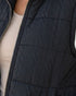 Black Textured Quilted Puffer Vest