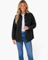 Washed Black Quilted Denim Shacket