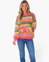 Pink & Multicolor Striped Knit Sweater