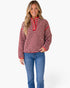Red & Cream Striped Fleece Pullover