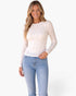 Ivory Floral Lace Long-Sleeve Top