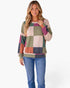 Olive & Multicolor Color Block Waffle Knit Top