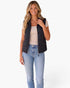 Black Textured Quilted Puffer Vest