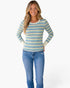 Light Blue & Cream Striped Long Sleeve Top