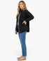 Washed Black Quilted Denim Shacket