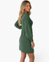 Forest Green Balloon Sleeve Knit Mini Dress