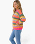 Pink & Multicolor Striped Knit Sweater