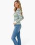 Light Blue & Cream Striped Long Sleeve Top