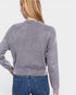 Cardigan en tricot boutonné à manches longues et col en V en gris