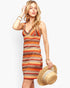 Orange Geometric V-Neck Mini Dress
