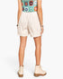 White Cargo Drawstring Shorts