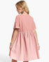 Dusty Pink Mixed-Fabric Babydoll Dress