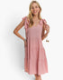 Dusty Pink Tie-Shoulder Tiered Midi Dress