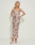 Blush Abstract Floral Slip Midi Dress