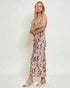 Blush Abstract Floral Slip Midi Dress